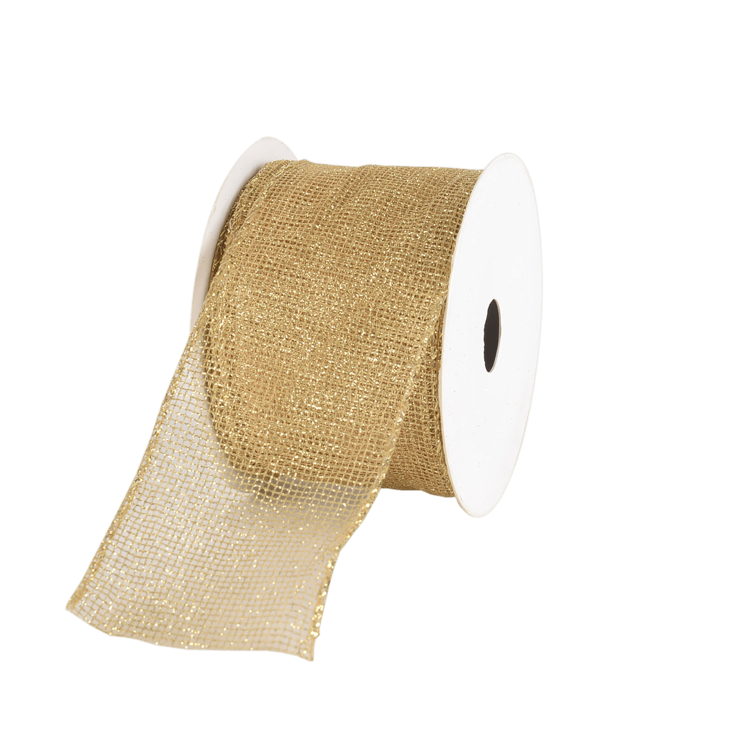 Gold Glitter Net Christmas Ribbon - (2.5 Inch x 10 Yards) - X90 - 2467GOA BBCrafts.com