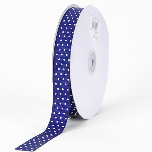 Grosgrain Ribbon Swiss Dot Purple with White Dots ( W: 3/8 Inch | L: 50 Yards ) BBCrafts.com