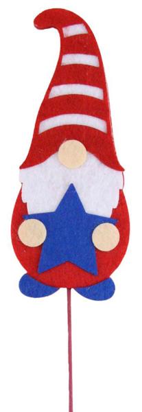 White/Red/Royal Blue - 17 Inch OAH Patriotic Gnome Pick