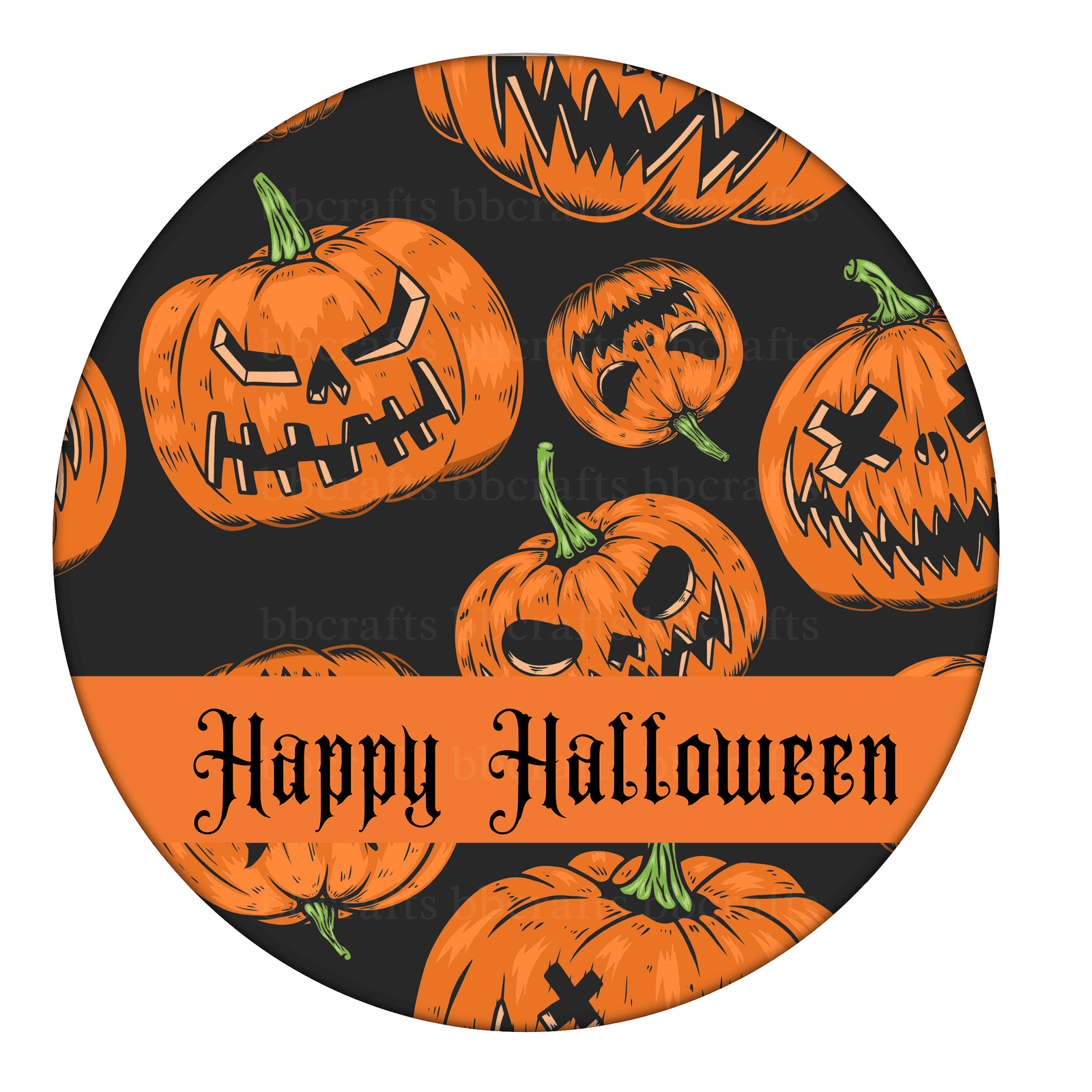 Halloween Metal Sign: WICKED PUMPKINS - Wreath Accents - Made In USA BBCrafts.com