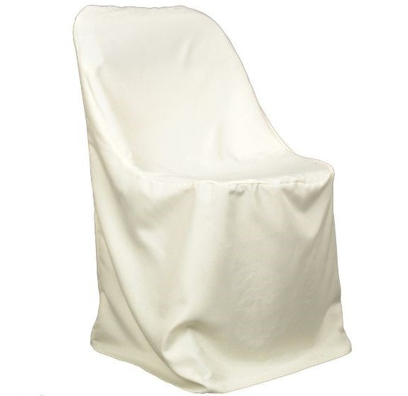 Ivory - Folding Chair Cover Poly - ( Chair Cover ) BBCrafts.com