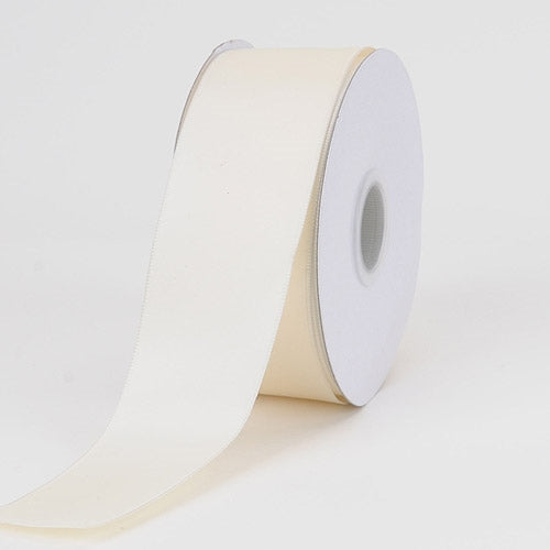 Ivory - Satin Ribbon Wire Edge - ( W: 1 - 1/2 Inch | L: 25 Yards ) BBCrafts.com