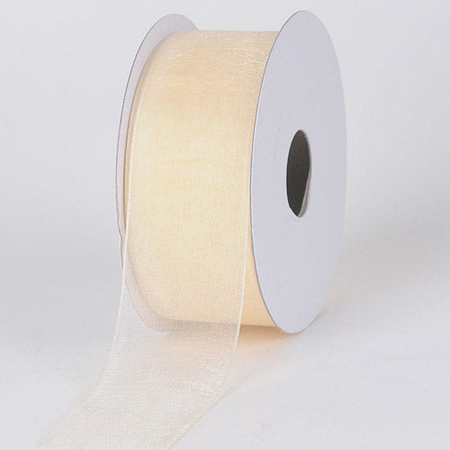 Ivory - Sheer Organza Ribbon - ( 5/8 Inch | 25 Yards ) BBCrafts.com