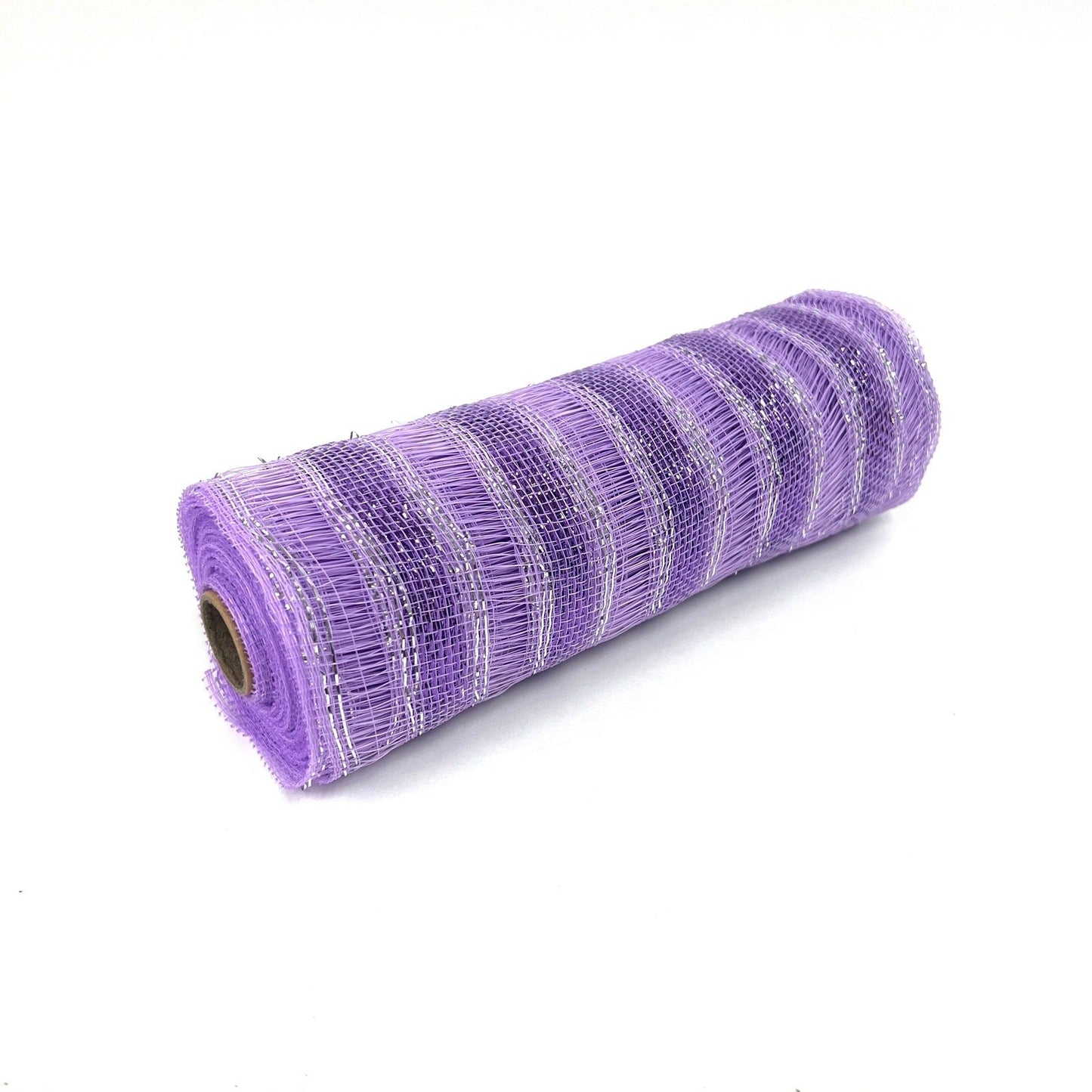 Lavender - Deco Mesh Eyelash Metallic Stripes - (10 Inch x 10 Yards) BBCrafts.com