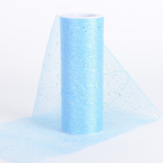 Light Blue - 6 Inch Confetti Organza Roll - ( W: 6 Inch | L: 10 Yards ) BBCrafts.com