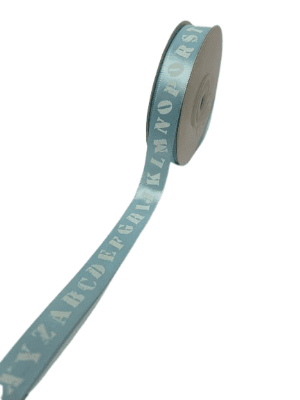 Light Blue ABC satin Ribbon 5/8''x25yds - 91890304 BBCrafts.com