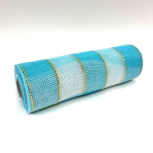 Light Blue - Christmas Mesh Wraps - ( 10 Inch x 10 Yards ) BBCrafts.com