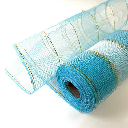 Light Blue - Christmas Mesh Wraps - ( 10 Inch x 10 Yards ) BBCrafts.com