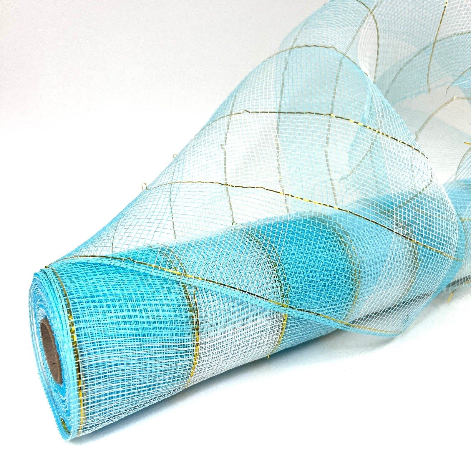 Light Blue - Christmas Mesh Wraps - ( 21 Inch x 10 Yards ) BBCrafts.com