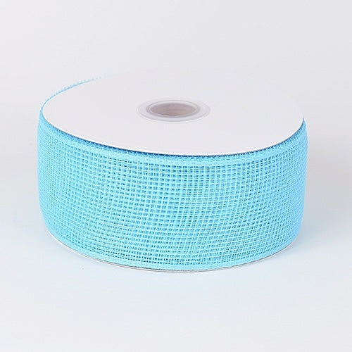 Light Blue - Floral Mesh Ribbon - ( 2 - 1/2 Inch x 25 Yards ) BBCrafts.com