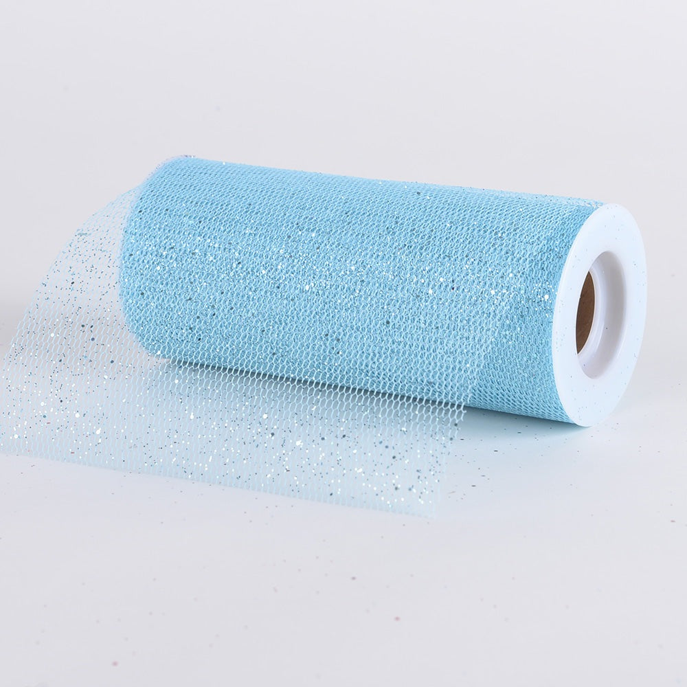 Light Blue - Premium Glitter Net - ( W: 6 Inch | L: 10 Yards ) BBCrafts.com