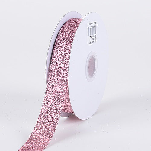 Sparkling Pink Glitter Wired Craft Ribbon 2 x 40 Yards