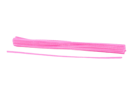 12 Inch L x 6mm - Pink Chenille Stems - 25Ea/Bag