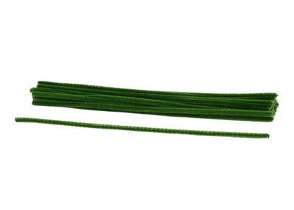 12 Inch L x 6mm - Moss Green Chenille Stems - 25Ea/Bag