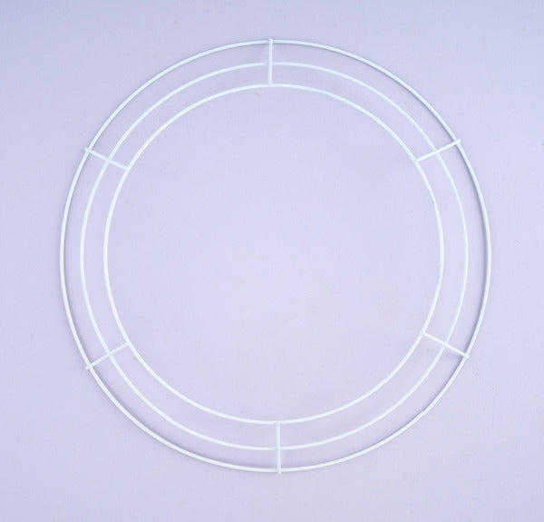 White - 12 Inch Dia Wire Wreath Frame X 3