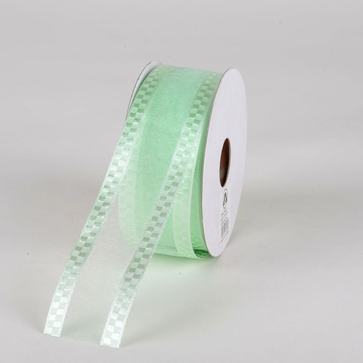 Mint - Organza Check Edge Ribbon - ( 7/8 Inch | 25 Yards ) BBCrafts.com