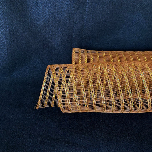 Old Gold - Deco Mesh Laser Eyelash - (21 Inch x 10 Yards) BBCrafts.com