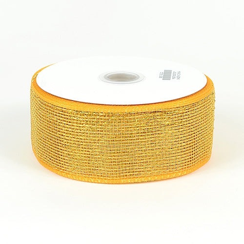 Old Gold - Metallic Deco Mesh Ribbons - ( 2.5 Inch x 25 Yards ) BBCrafts.com