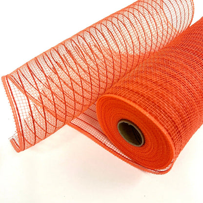 Orange Deco Mesh with Burlap Stripes - 10 Inch x 10 Yards BBCrafts.com