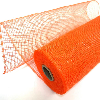 Orange - Floral Mesh Wrap Solid Color - ( 10 Inch x 10 Yards ) BBCrafts.com