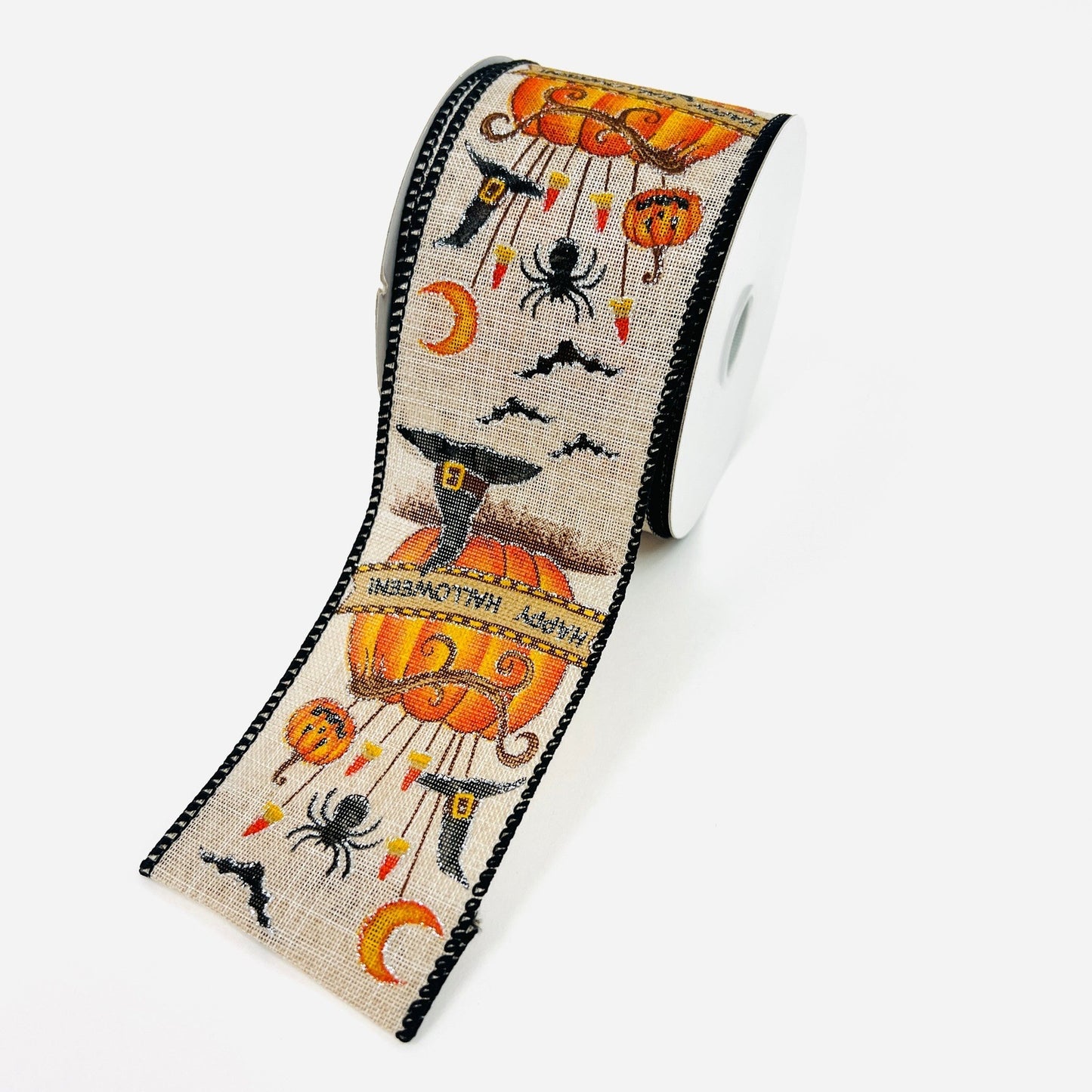 Pumpkin Wizard Hat 2-1/2 Inch x 10 Yards Wired Halloween Ribbon