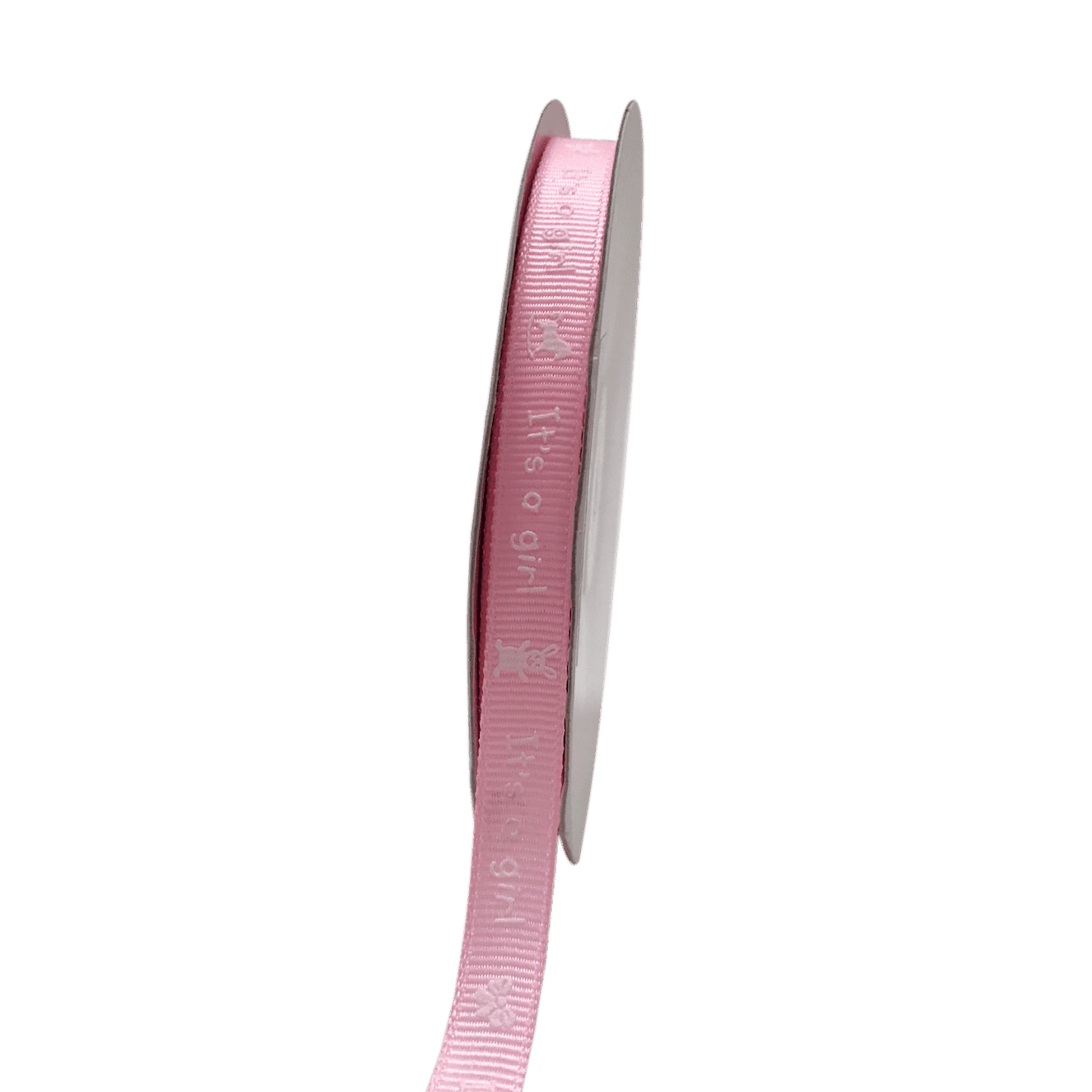 Pink - It's a girl - Grosgrain Ribbon Baby Design ( W: 3/8 Inch | L: 25 Yards ) BBCrafts.com