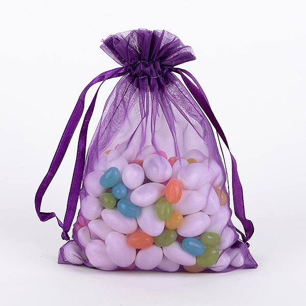 Plum - Organza Bags - ( 5 x 6.5-7 Inch - 10 Bags ) BBCrafts.com