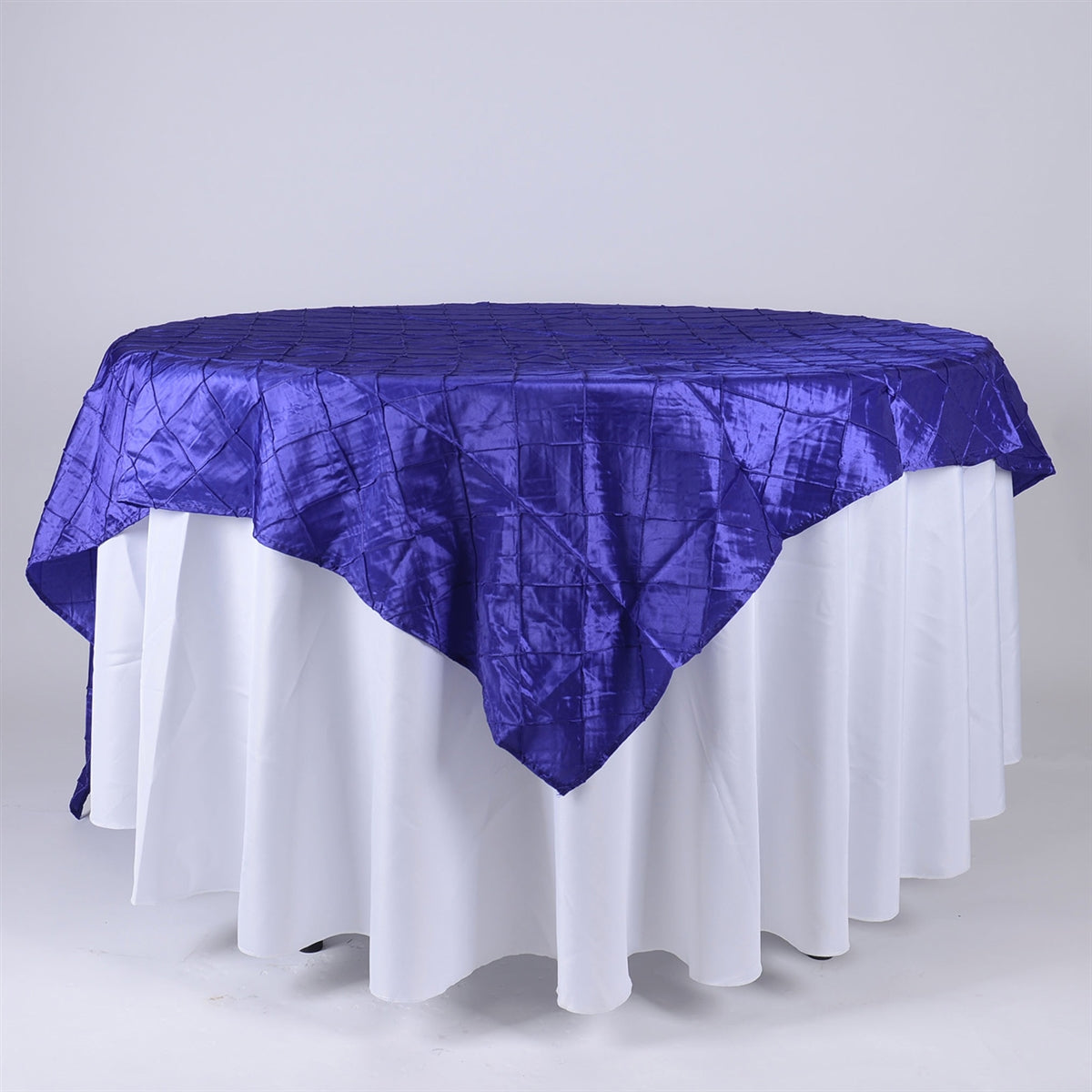 Purple - 72 Inch x 72 Inch Square Pintuck Satin Overlay BBCrafts.com