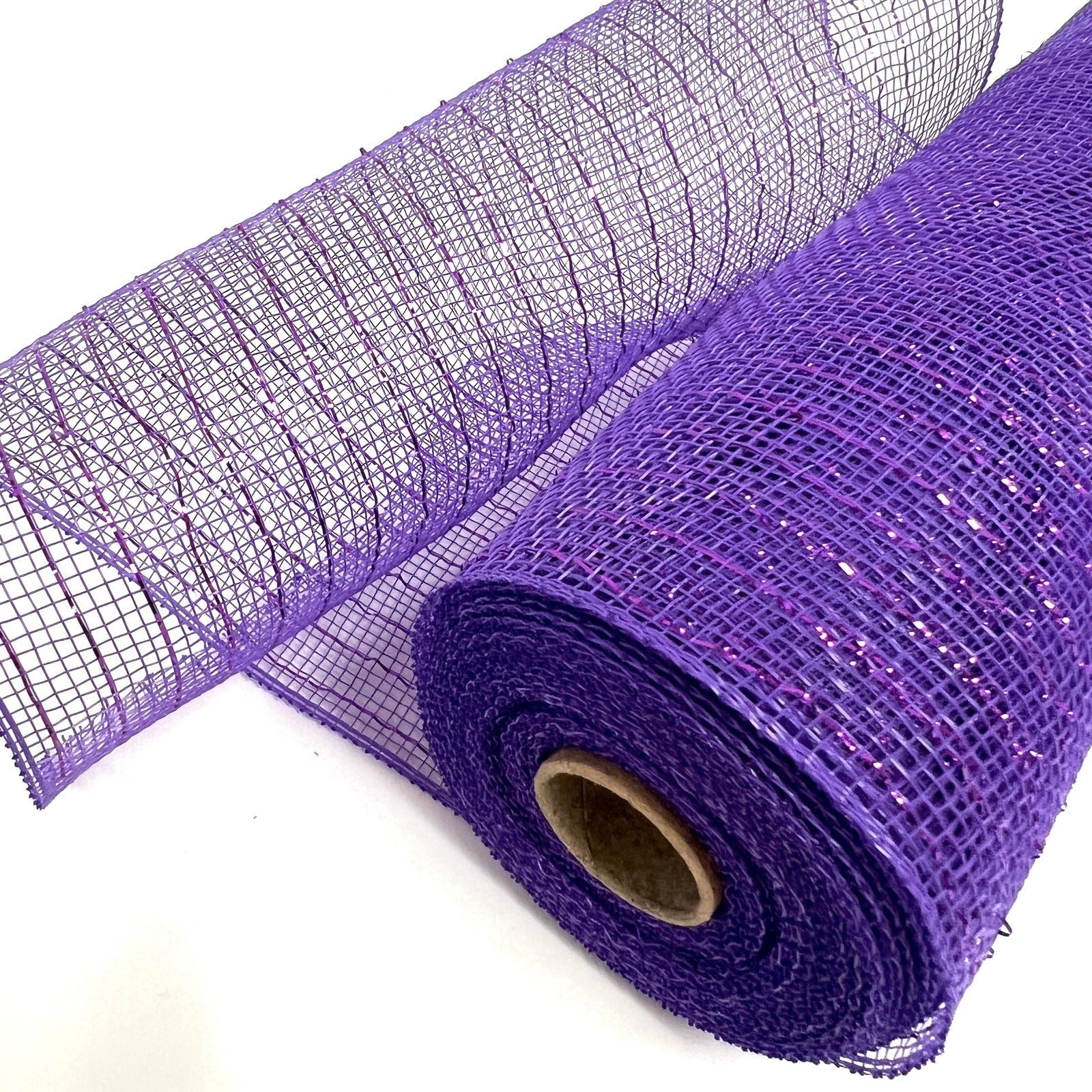 Deco Mesh Wrap Metallic Stripes Purple Line ( 10 Inch x 10 Yards ...