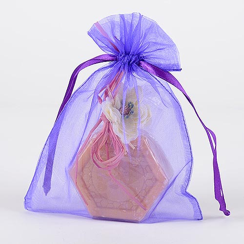 Purple- Organza Bags - ( 6 x 9 Inch - 10 Bags )