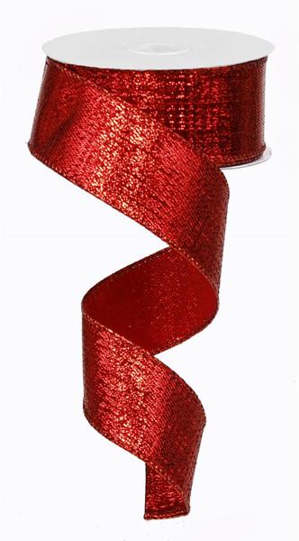 Red - Metallic Ribbon Wired Edge Ribbon - 1.5 Inch x 10 Yards