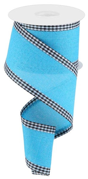 2-1/2 in x 10 yd  Turquoise - Royal Burlap Edge Ribbon