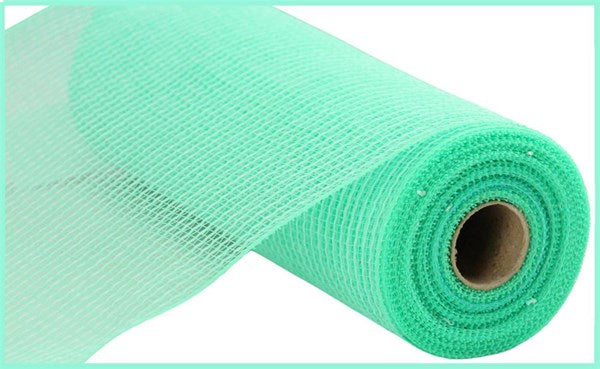 10.25 Inch x 10 Yards Faux Jute/Pp Stripe Mint Green mesh