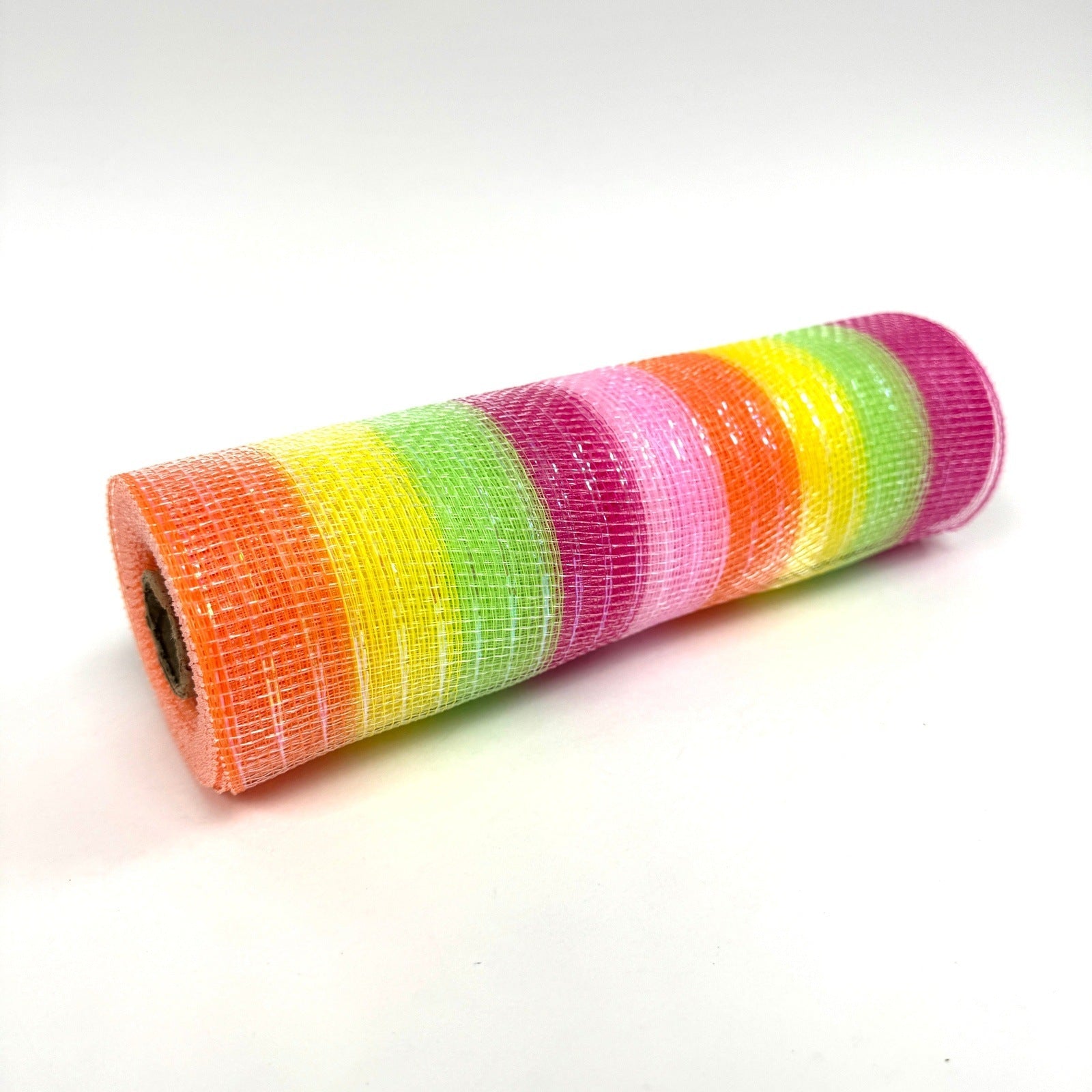 Rainbow Unicorn - Poly Deco Mesh Wrap with Laser Mono Stripe - ( 10 Inch x 10 Yards ) BBCrafts.com