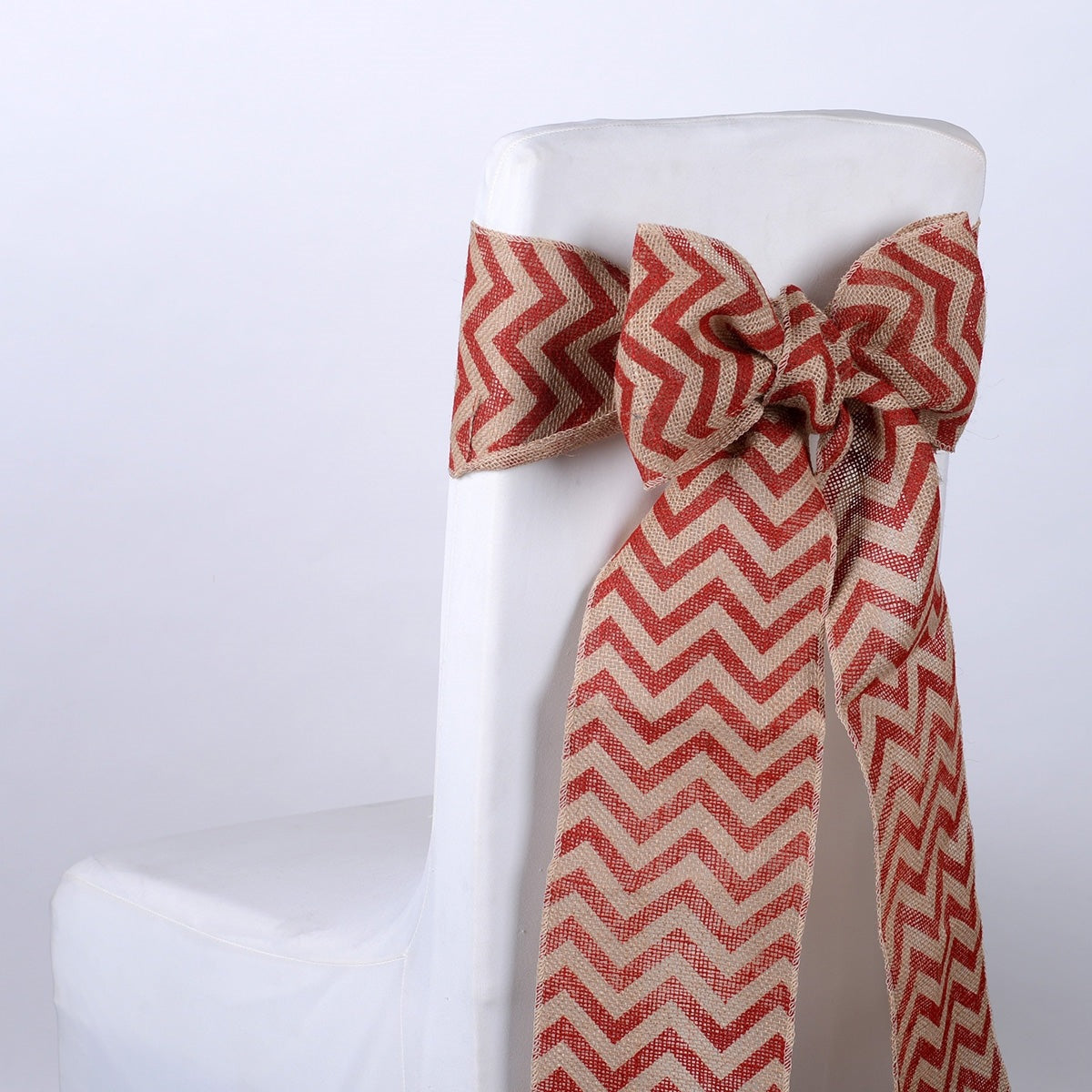 Red Chevron - Burlap Chair Sash ( 5 pieces ) BBCrafts.com