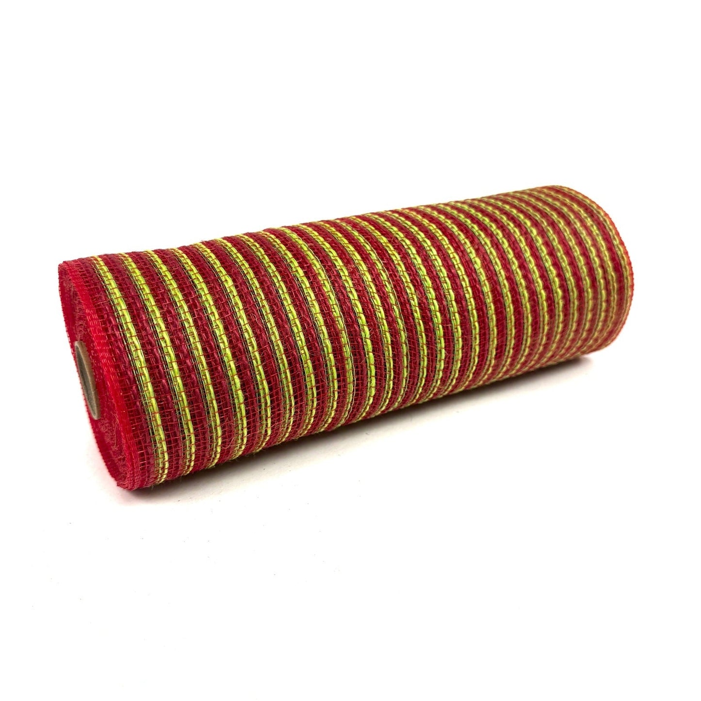 Red Green - Polypropylene Burlap Stripes Fabric Mesh - ( 10 Inch x 10 Yards ) BBCrafts.com