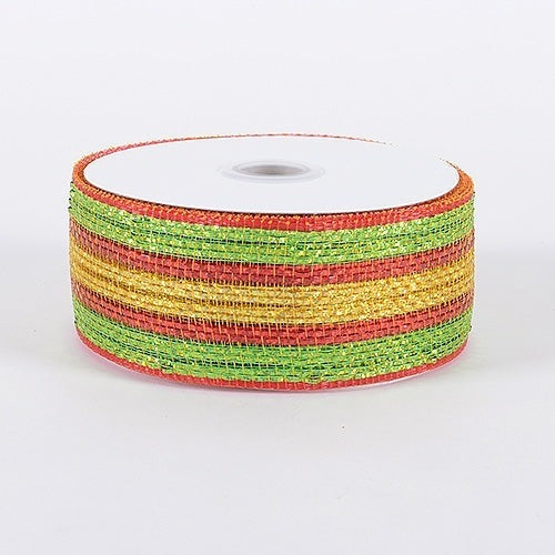 Red Old Gold - Laser Metallic Mesh Ribbon - ( 2 - 1/2 Inch x 25 Yards ) BBCrafts.com