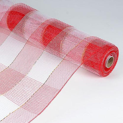 Red White - Christmas Mesh Wraps - ( 10 Inch x 10 Yards ) BBCrafts.com