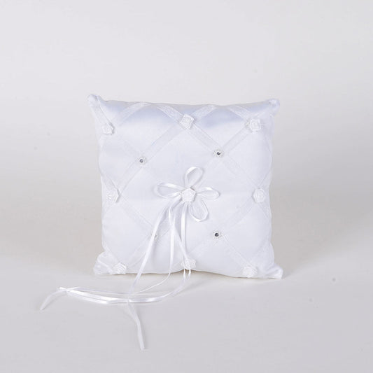 Ring Bearer Pillow White ( 7 x 7 inches ) - JSW308 BBCrafts.com