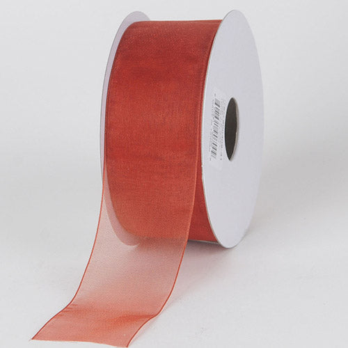 Rust - Sheer Organza Ribbon - ( 1 - 1/2 Inch | 25 Yards ) BBCrafts.com