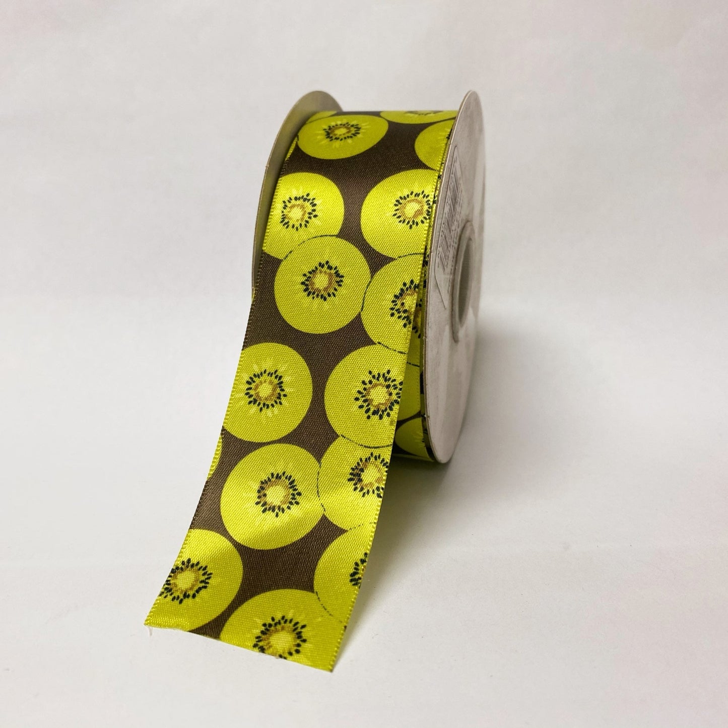 Satin Ribbon Kiwi Design - ( W: 1 - 1/2 Inch | L: 25 Yards ) - 90150904 BBCrafts.com