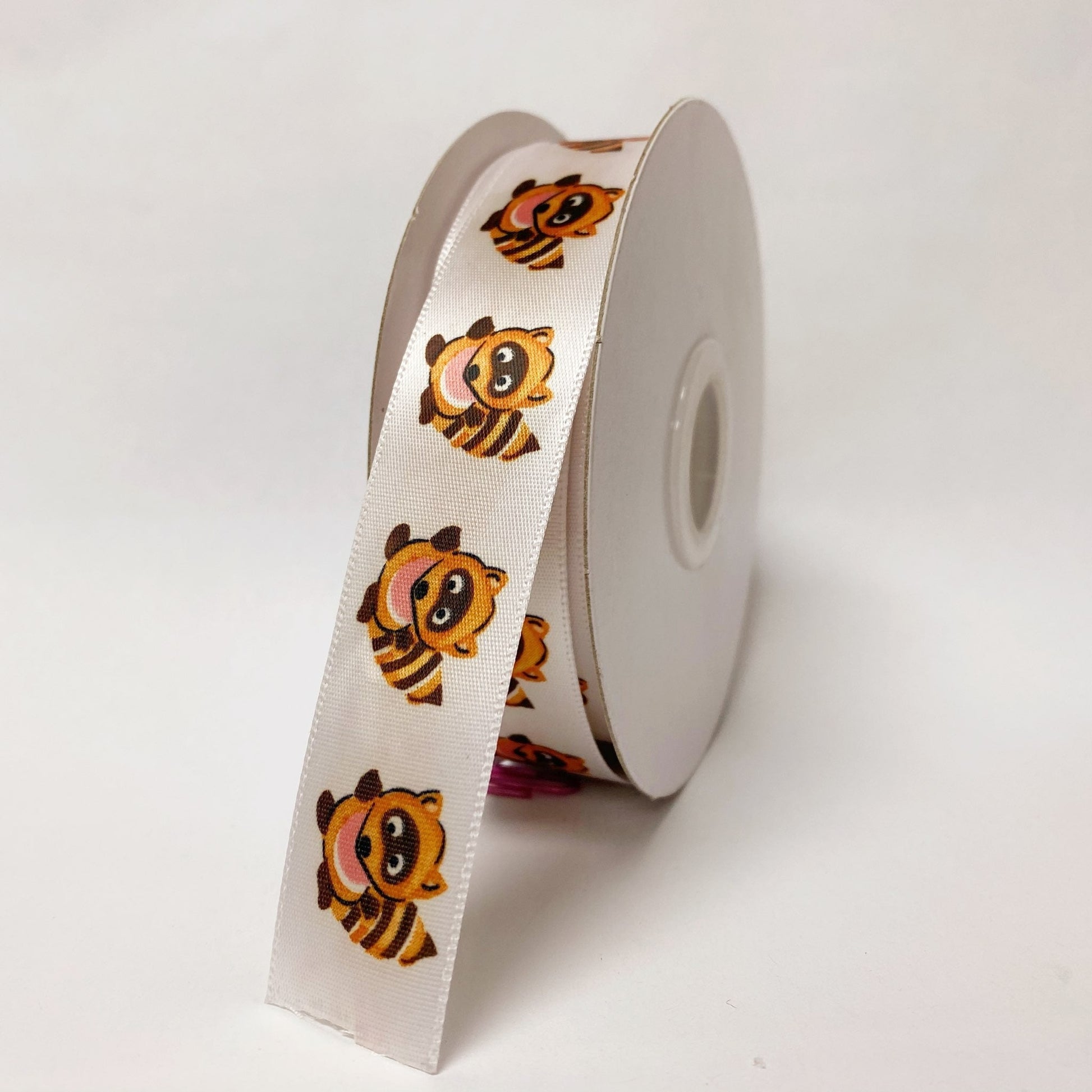 Satin Ribbon Raccoon Design - ( W: 7/8 Inch | L: 25 Yards ) - 90070509 BBCrafts.com