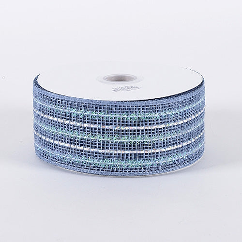 Silver - Laser Metallic Mesh Ribbon - ( 2 - 1/2 Inch x 25 Yards ) BBCrafts.com