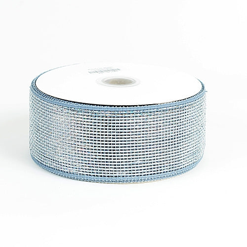 Silver - Metallic Deco Mesh Ribbons - ( 2.5 Inch x 25 Yards ) BBCrafts.com