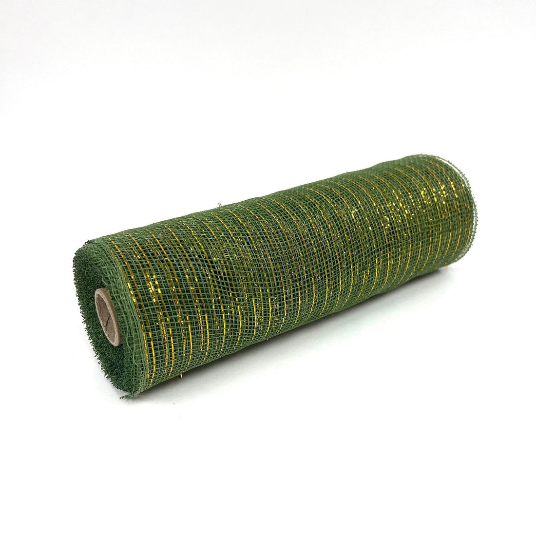 Spring Moss with Gold Lines - Deco Mesh Metallic Stripes - ( 10 Inch x ...