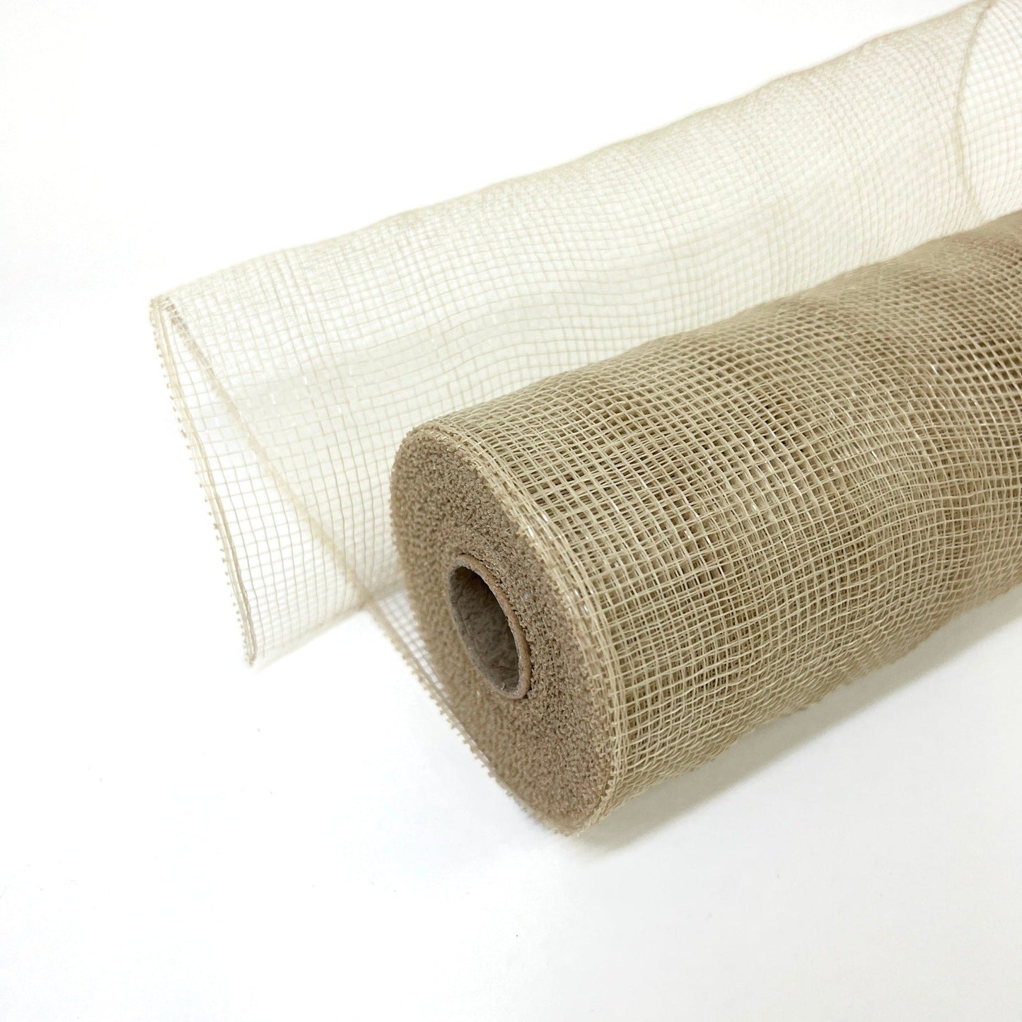 Tan - Floral Mesh Wrap Solid Color - ( 10 Inch x 10 Yards ) BBCrafts.com