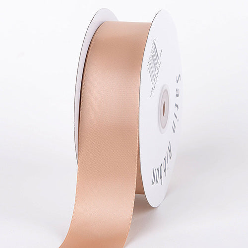 Tan - Satin Ribbon Single Face - ( 1/4 Inch | 100 Yards ) BBCrafts.com