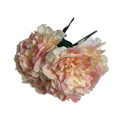 18" Peony Artificial Flower Bush X5 - Mauve / Pink