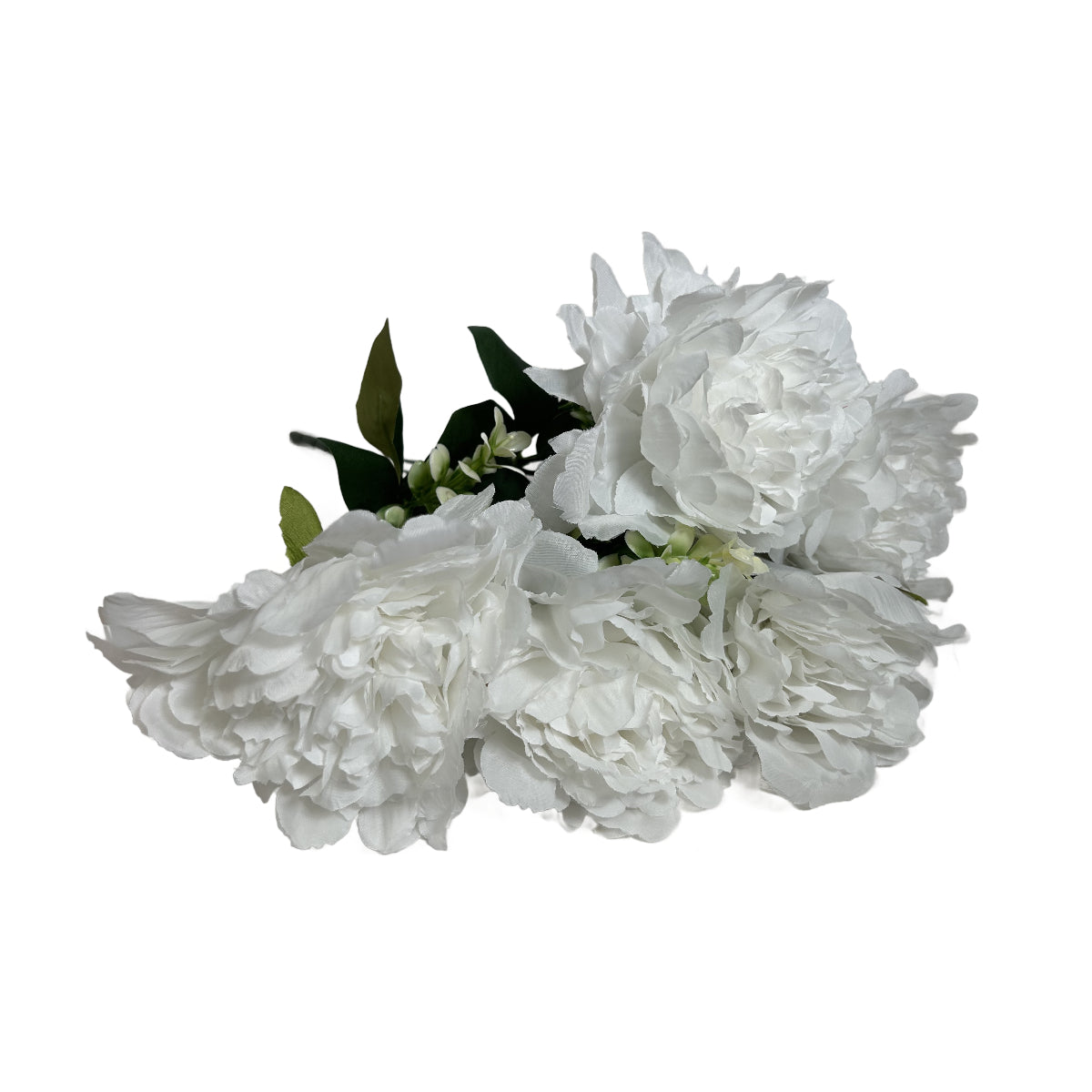 18” Peony Artificial Flower Rose Bush - White