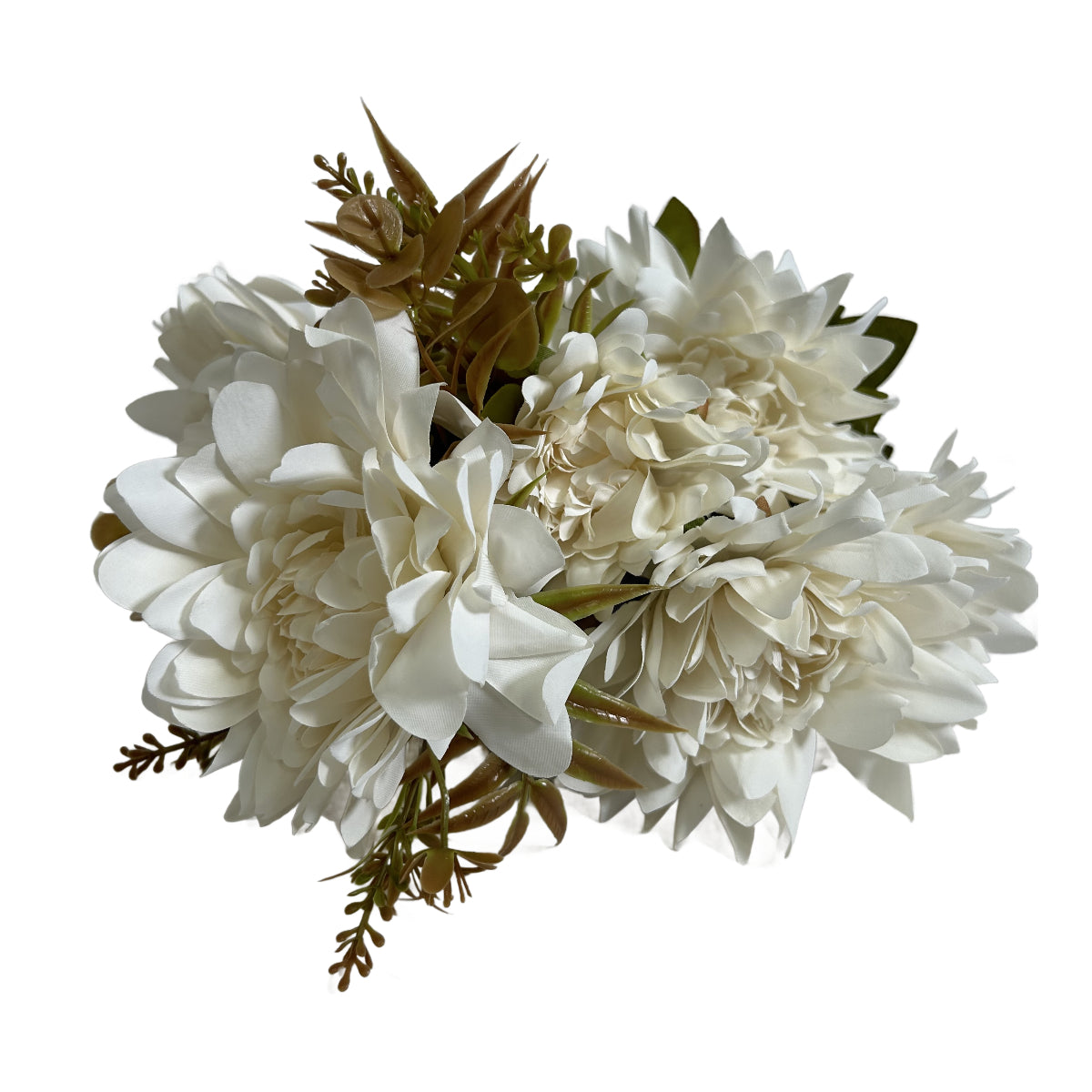 19" Mixed Artificial Flower Bush X11 - Ivory